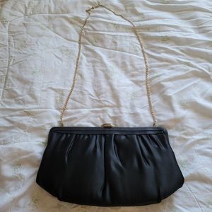 Mardane | Vintage Black Clutch with Chain Shoulder Strap